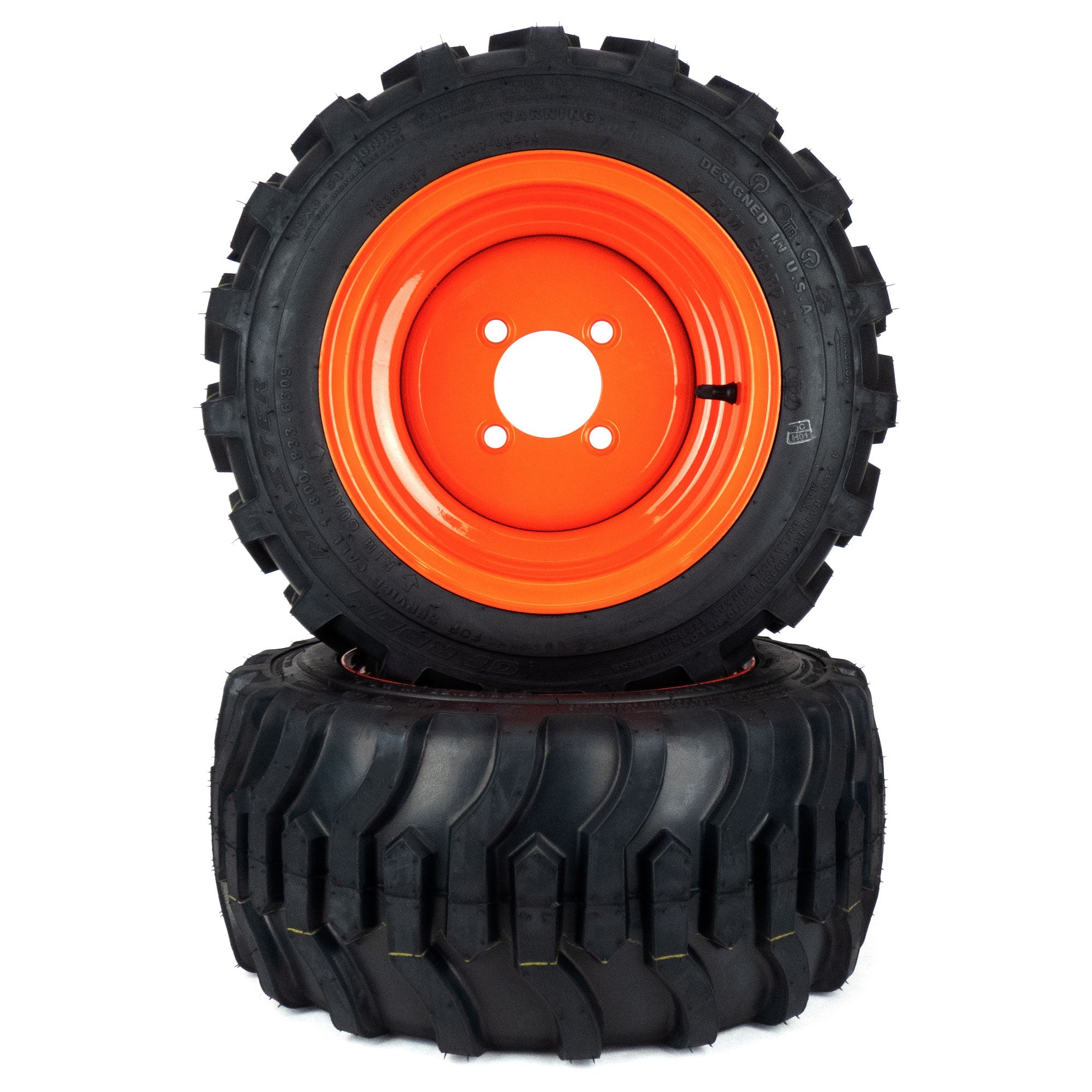 2) Flat Free Tire Assemblies 18x8.50-10 Fits Kubota BX