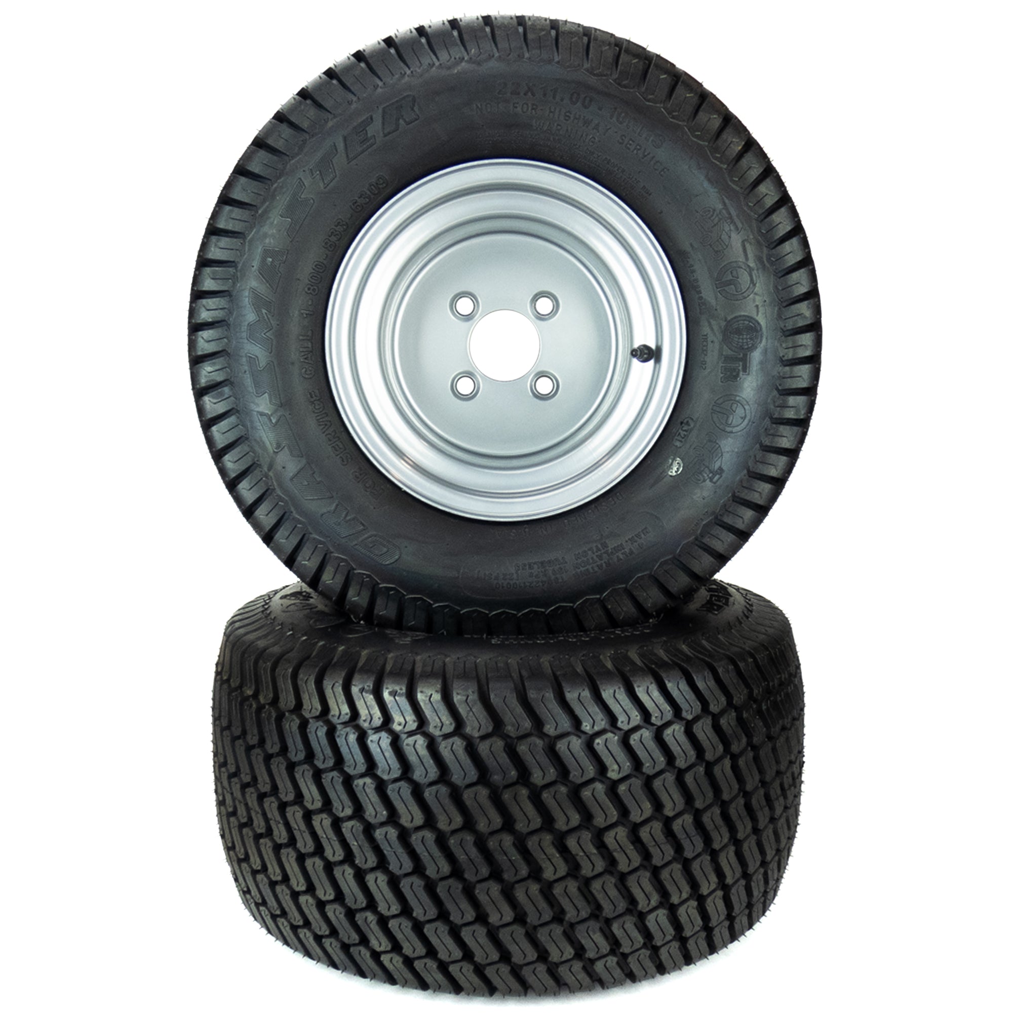 2) Turf Tire Assemblies 22x11.00-10 Fits Hustler FasTrak Raptor