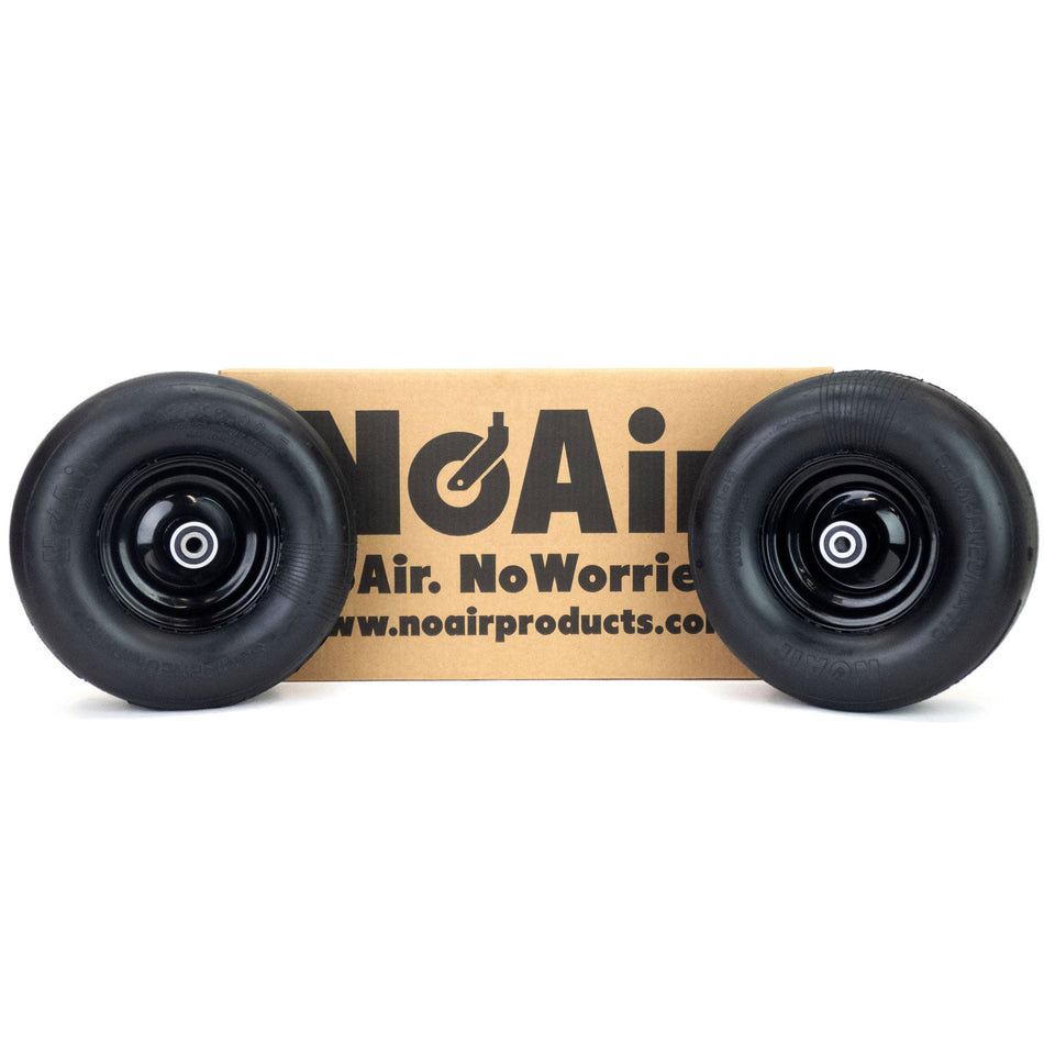 NoAir® (2) Flat Free Wheel Assemblies 11x6.00-5 Fits Hustler X & XL 54" Replaces 607835