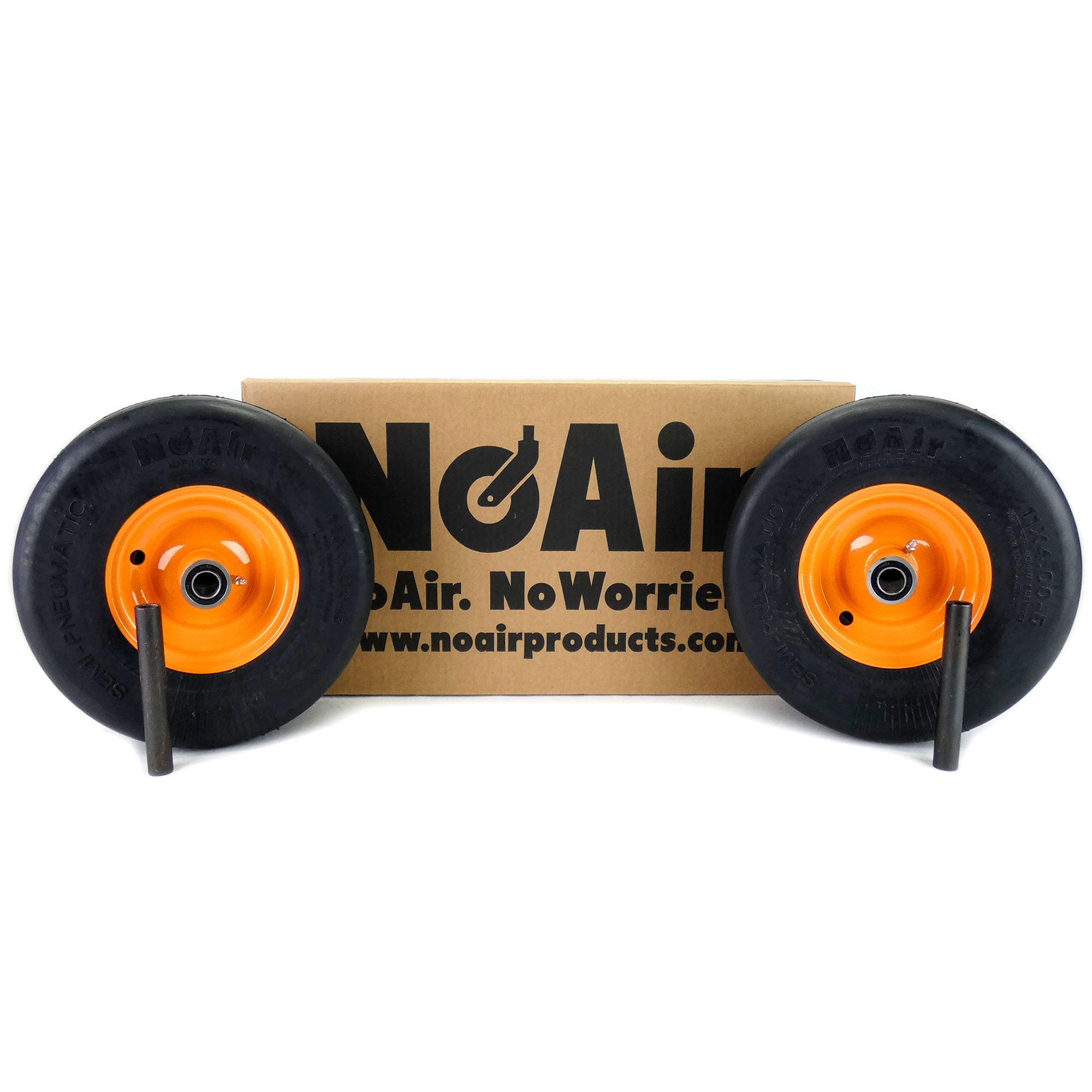 NoAir® (2) Flat Free Tire Assemblies 11x4.00-5 Fits Scag Liberty