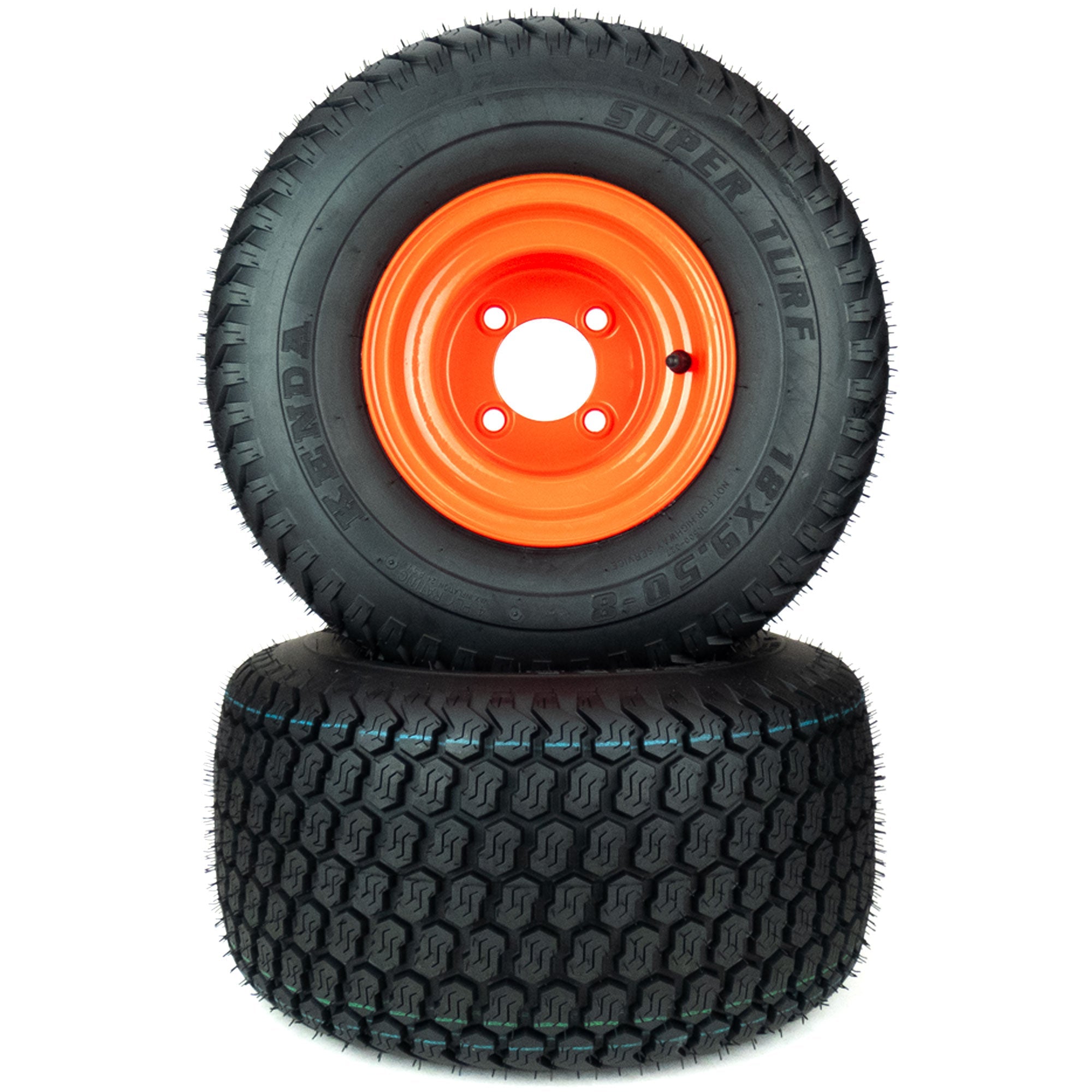 2) Super Turf Tire Assemblies 18x9.50-8 Fits Bad Boy MZ Magnum 48