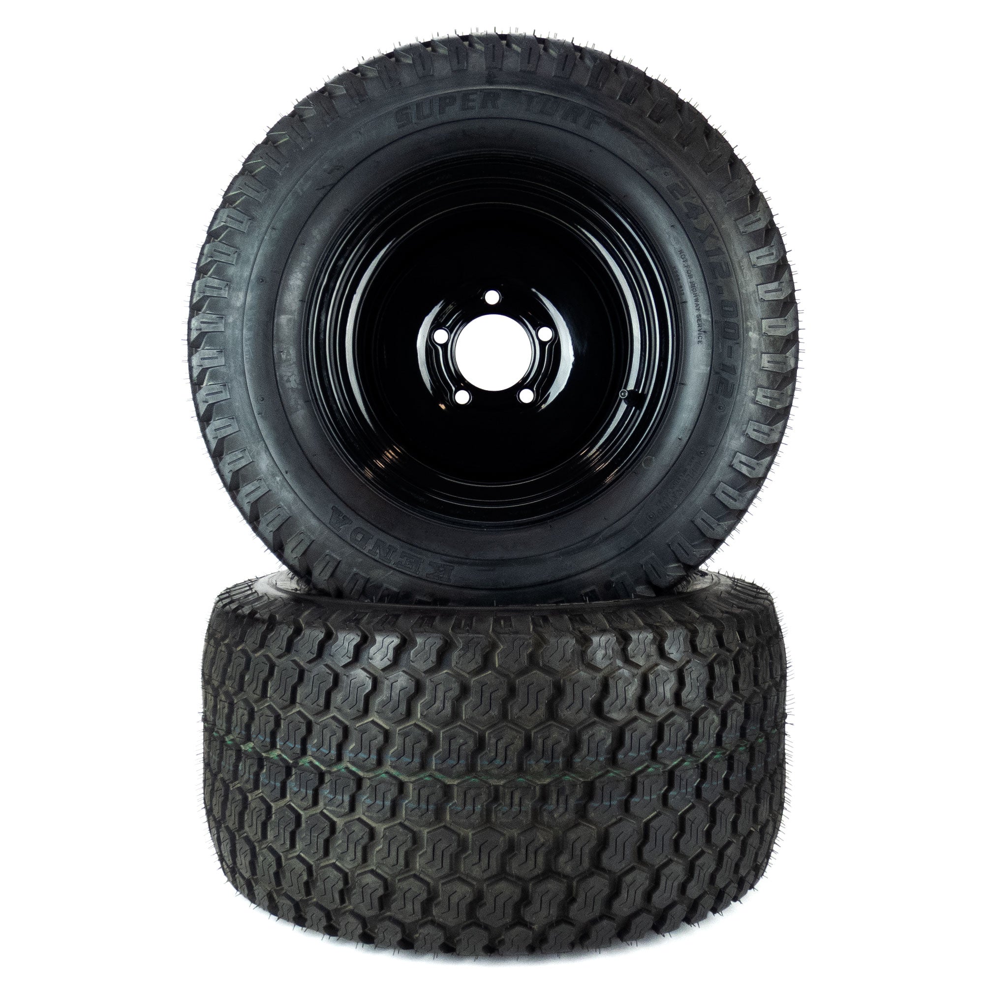 2) Super Turf Tire Assemblies 24x12.00-12 Fits Hustler X-ONE 60