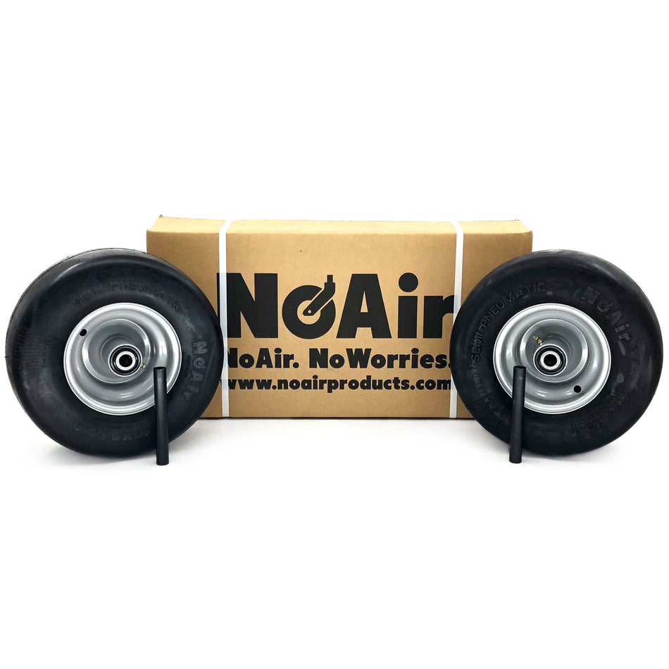 NoAir® (2) Flat Free Wheel Assemblies 13x6.50-6 Fits Dixie Chopper MZ Replaces 400438