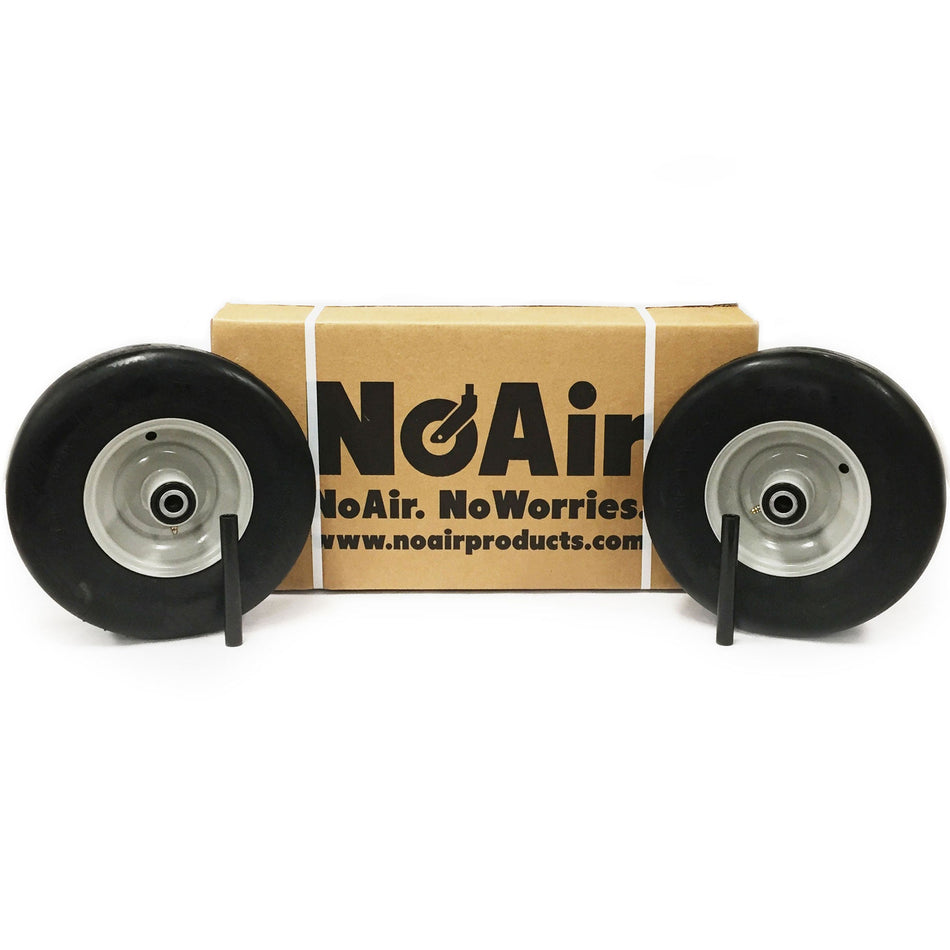 NoAir® (2) Gravely Ariens Flat Free Wheel Assemblies 13x5.00-6 Light Gray Repl 07100835