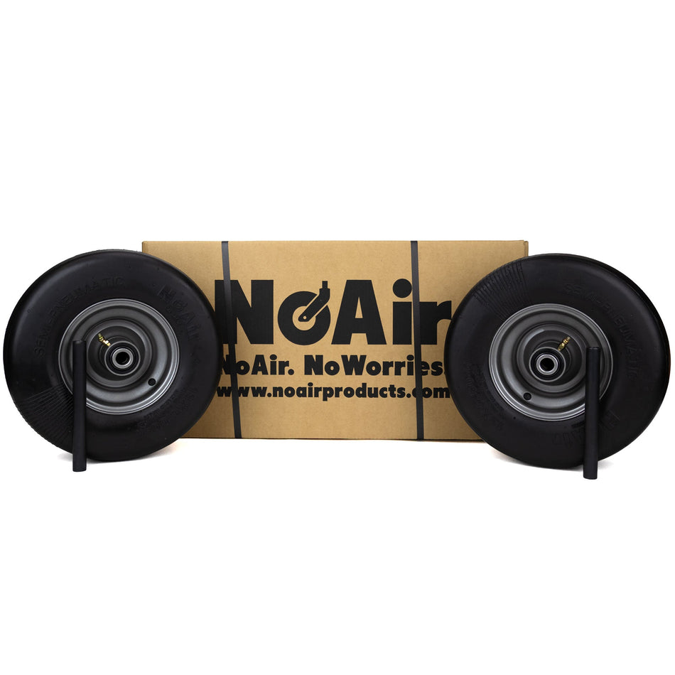 NoAir® (2) Flat Free Tire Assemblies 13x6.50-6 Compatible with Encore Edge Pro 52" 60" 632141 542007