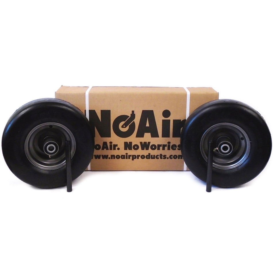 NoAir® (2) Gravely Flat Free Wheel Assemblies 13x6.50-6 Dark Gray Repl 07101110 PT 100