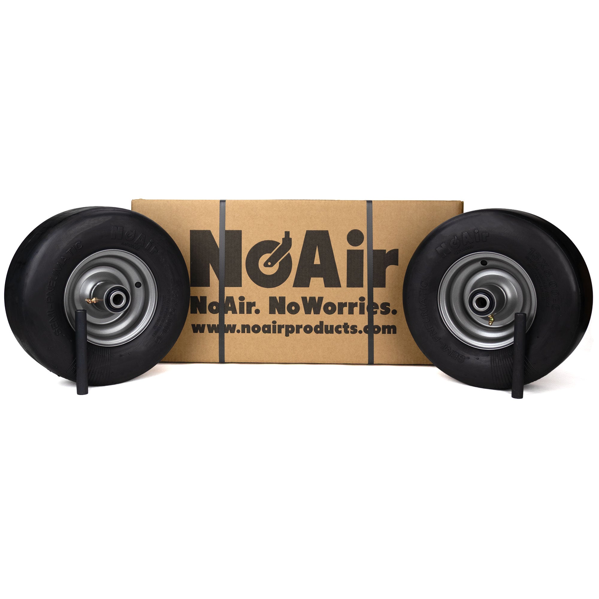 NoAir® (2) Flat Free Tire Assemblies 13x5.00-6 Compatible with