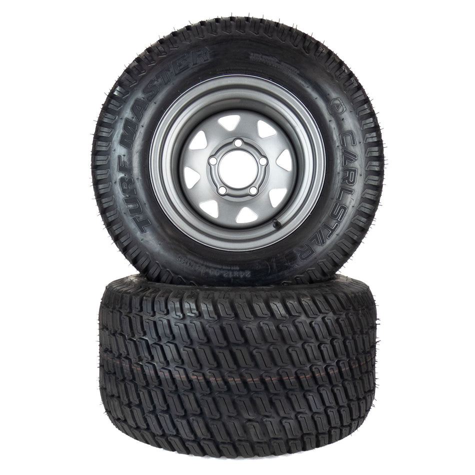 (2) Carlstar/Carlisle Turf Master Tire Assemblies 24x12.00-12 Fits Gravely PT 200 400 60" 72" 07101119