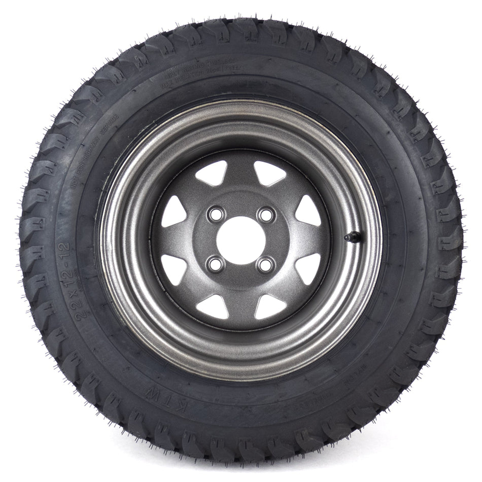 (1) Super Turf Tire Assembly 22x12.00-12 Fits Gravely Ariens HD Apex 52" 60" 07101227