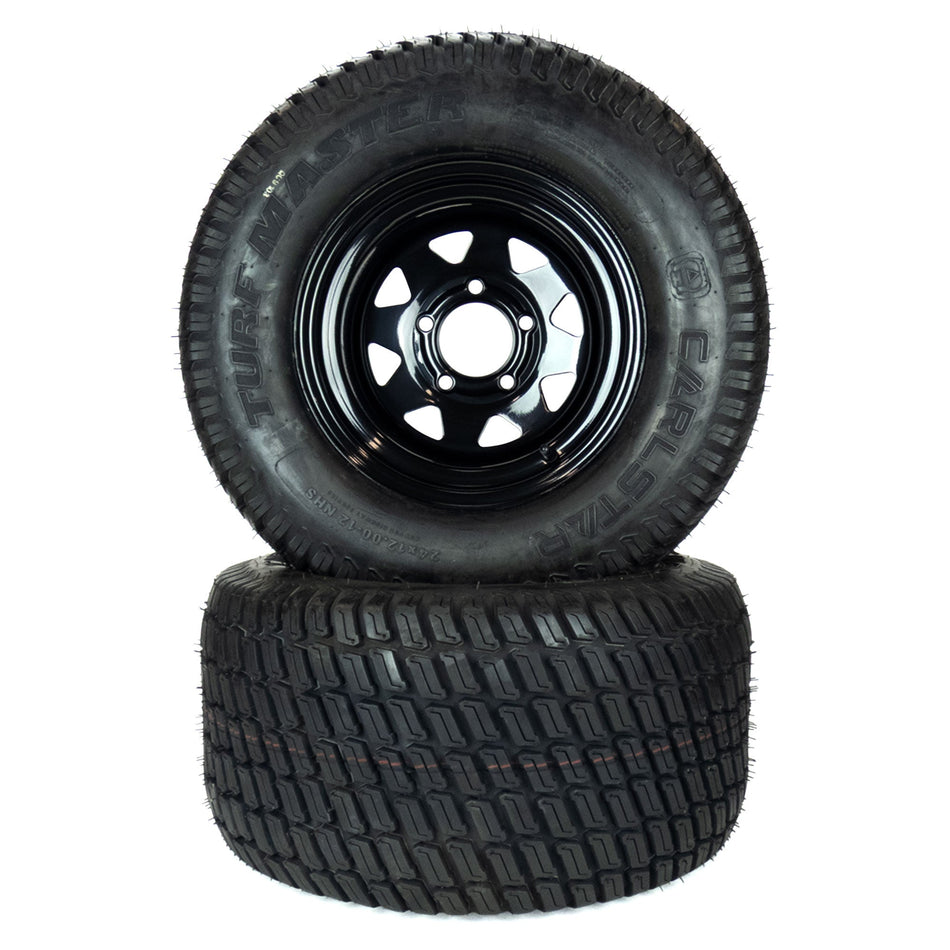 (2) Carlstar/Carlisle Turf Master Tire Assemblies 24x12.00-12 Fits Gravely Pro-Turn 300 07101511