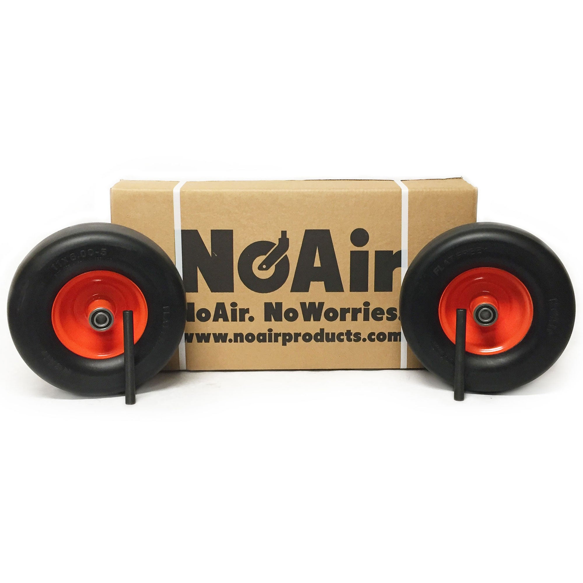 NoAir® (2) Flat Free Tire Assemblies 11x6.00-5 Fits Bad Boy MZ