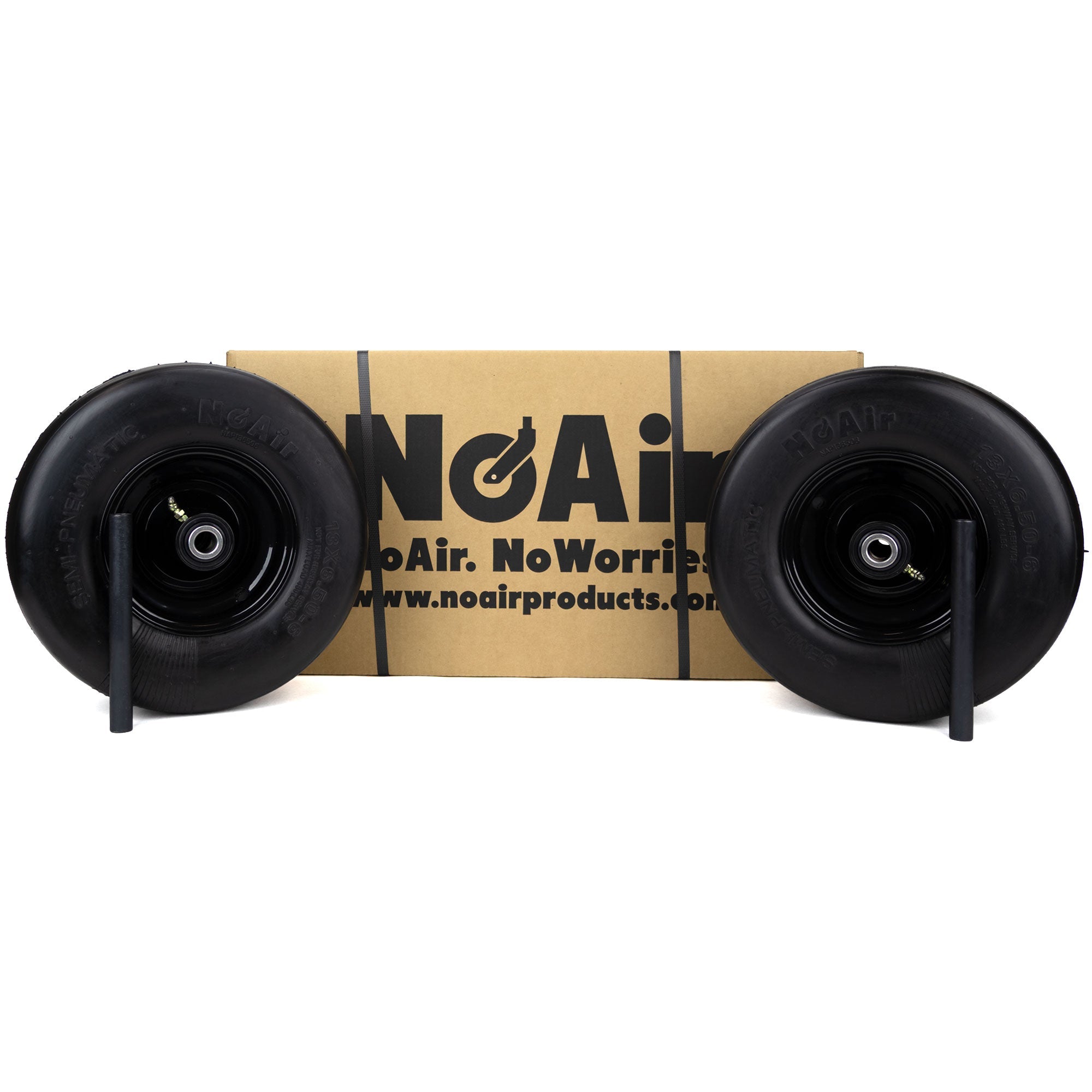 NoAir® (2) Flat Free Tire Assemblies 13x6.50-6 Fits Wright Stander
