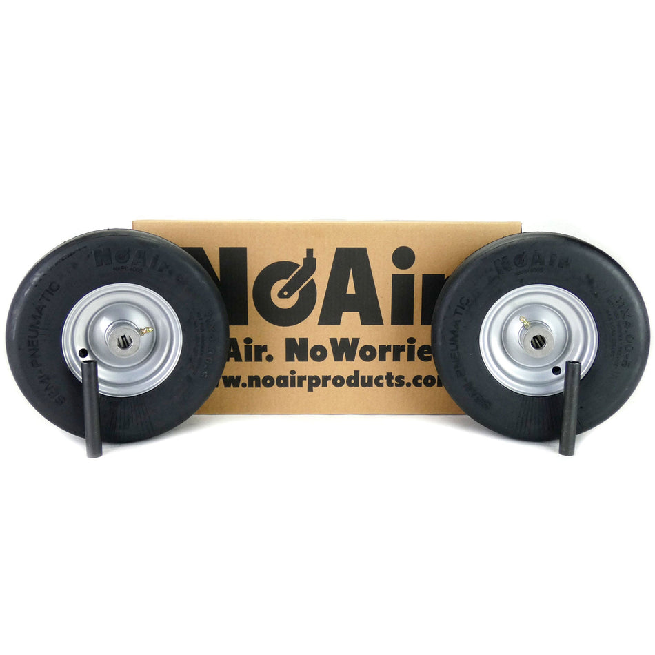 NoAir® (2) Hustler Flat Free Wheel Assemblies 11x4.00-5 Fits Raptor & Sport 605113, 607009