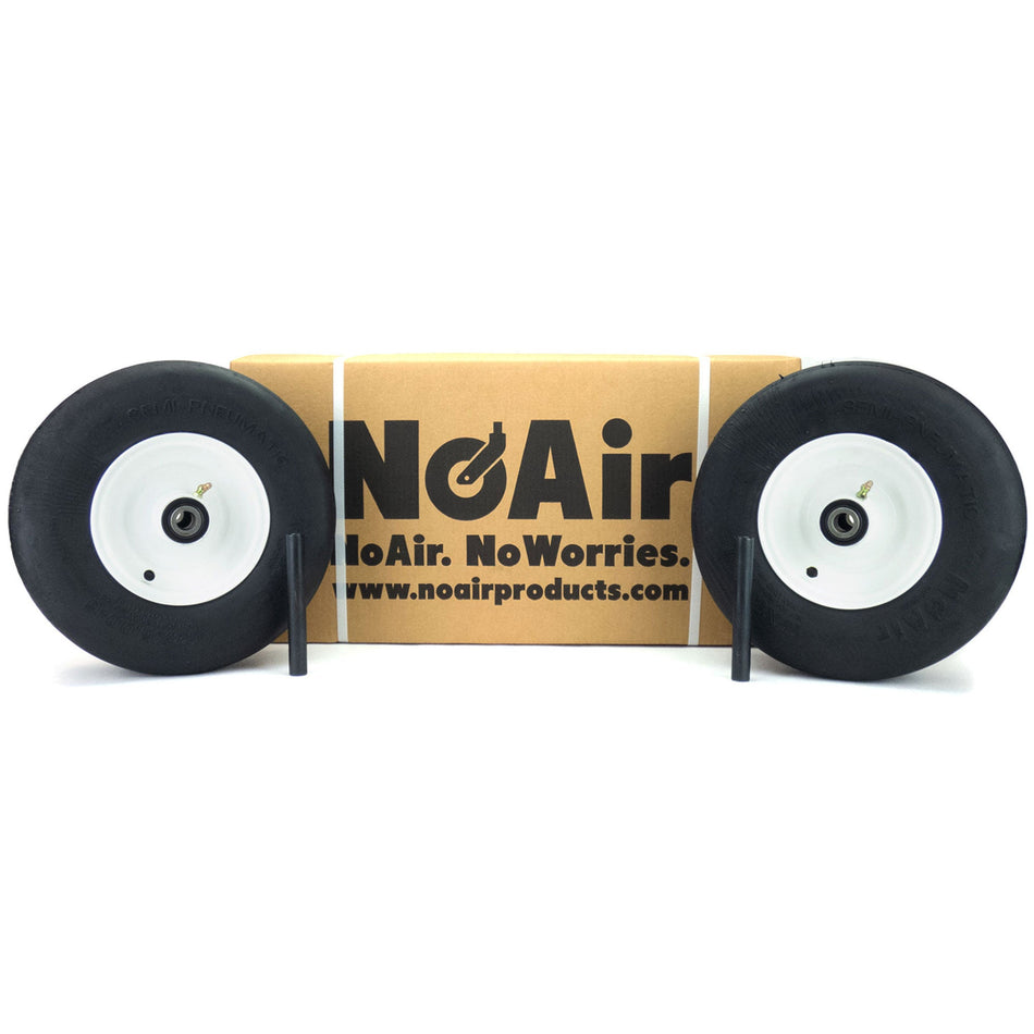 NoAir® (2) Exmark Flat Free Wheel Assemblies Fits Lazer Z 13x5.00-6 Part 1-633582