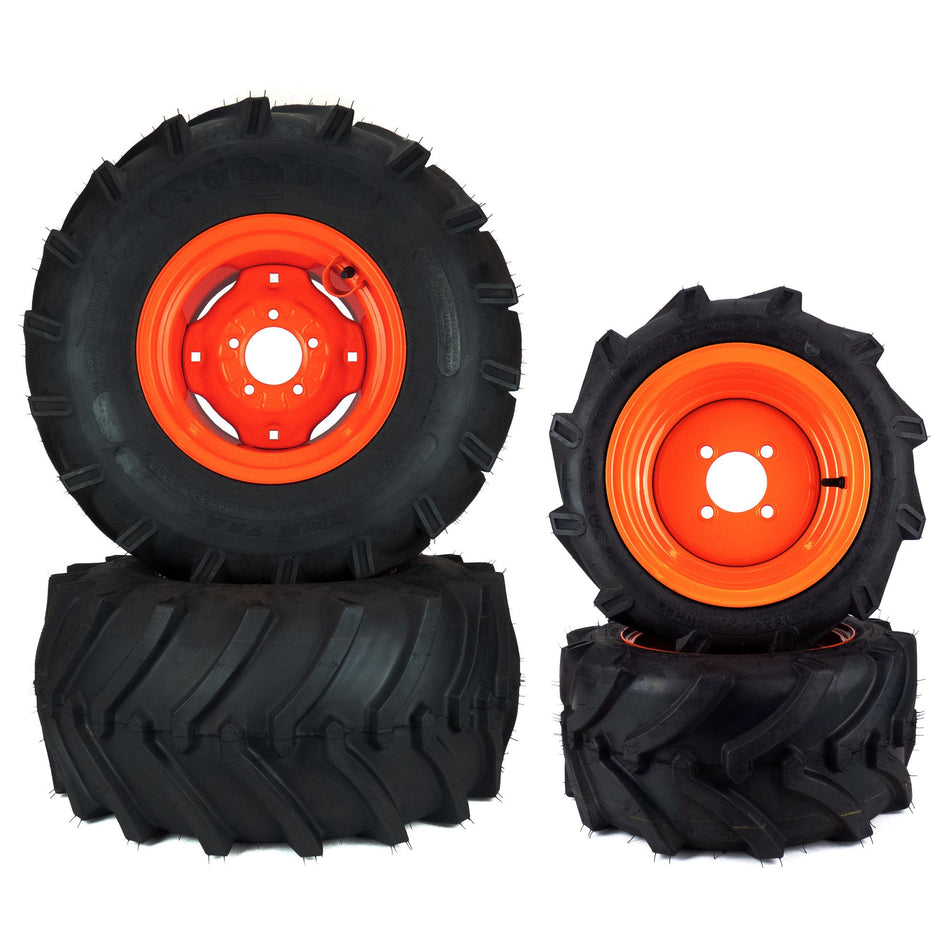 (4) Lawn Trac Front/Rear Wheel Assemblies Fits Kubota BX2350D, BX24D, BX25