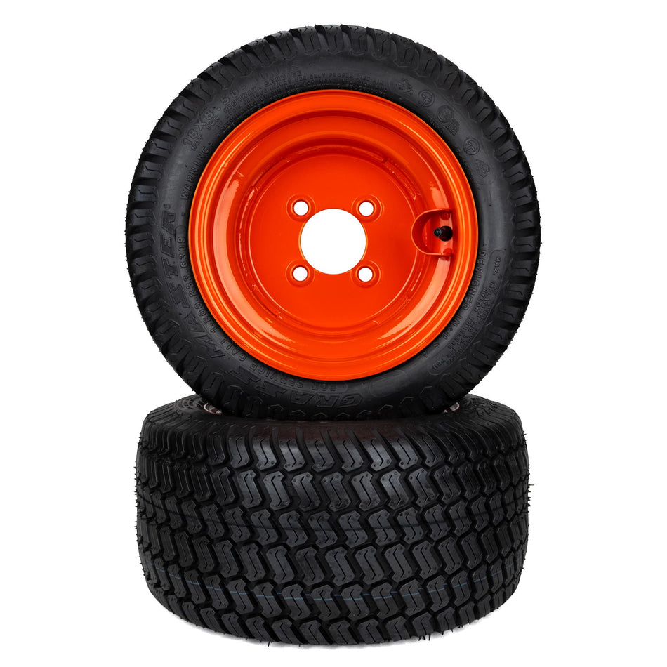 (2) Turf Tire Assemblies 18x8.50-10 Fits Kubota BX Series K2581-18100