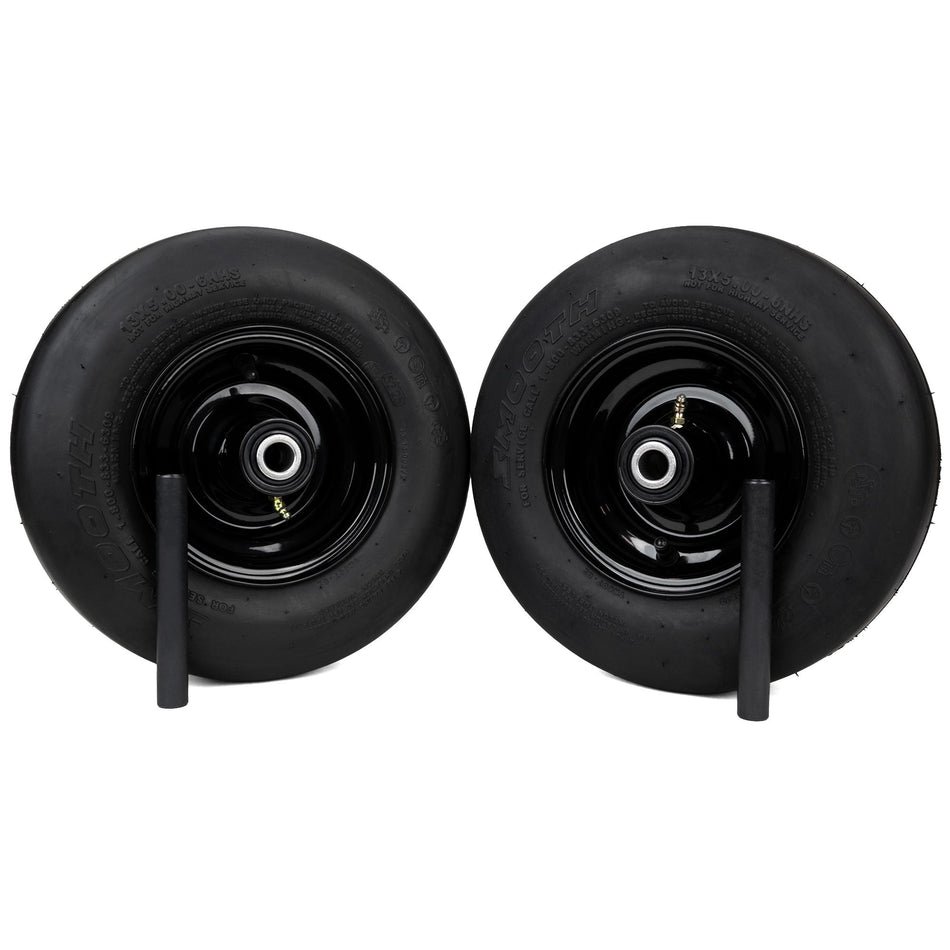 (2) Pneumatic Tire Assemblies 13x5.00-6 Compatible with Worldlawn Diamondback and Venom 48" 632068 5202039