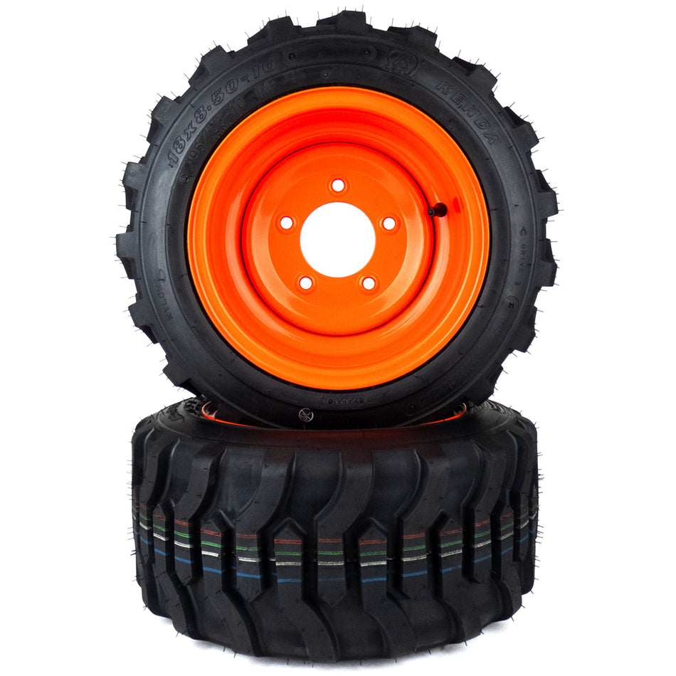 (2) Heavy Duty R4 Tire Assemblies 18x8.50-10 Fits Kioti CS2210 2510