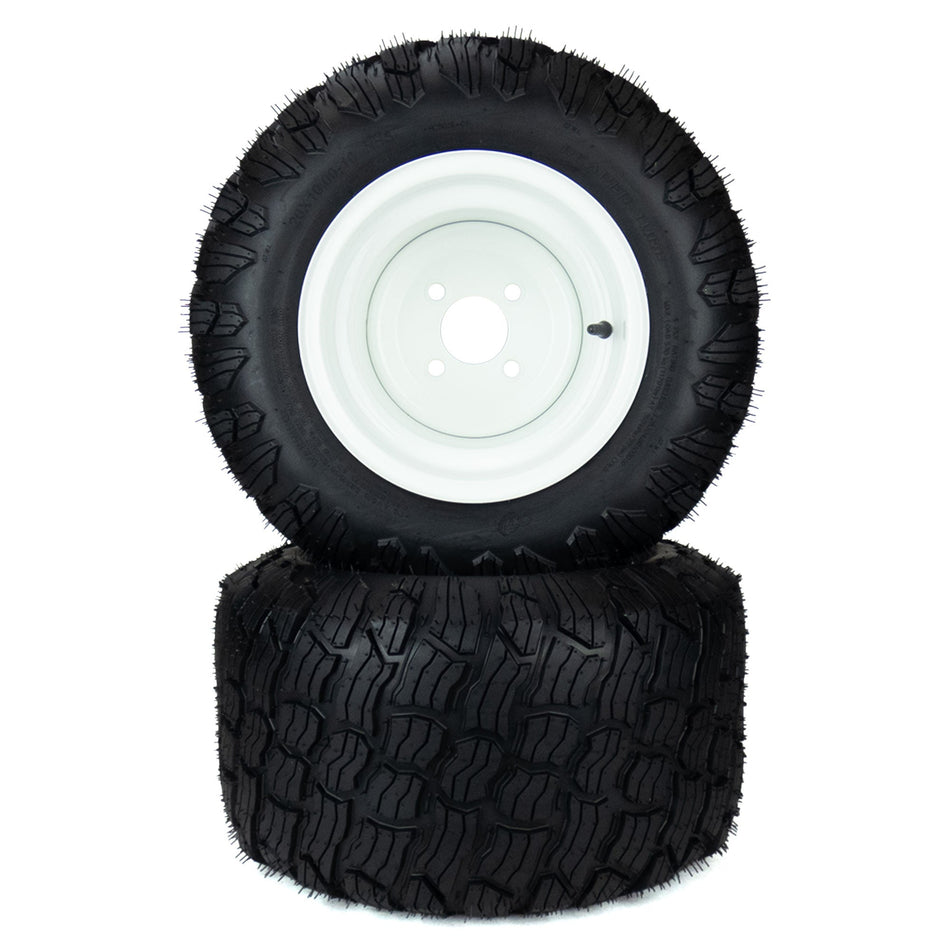 (2) Reaper Turf Tire Assemblies 20x10.00-10 Fits Country Clipper Boulevard 48" D3353