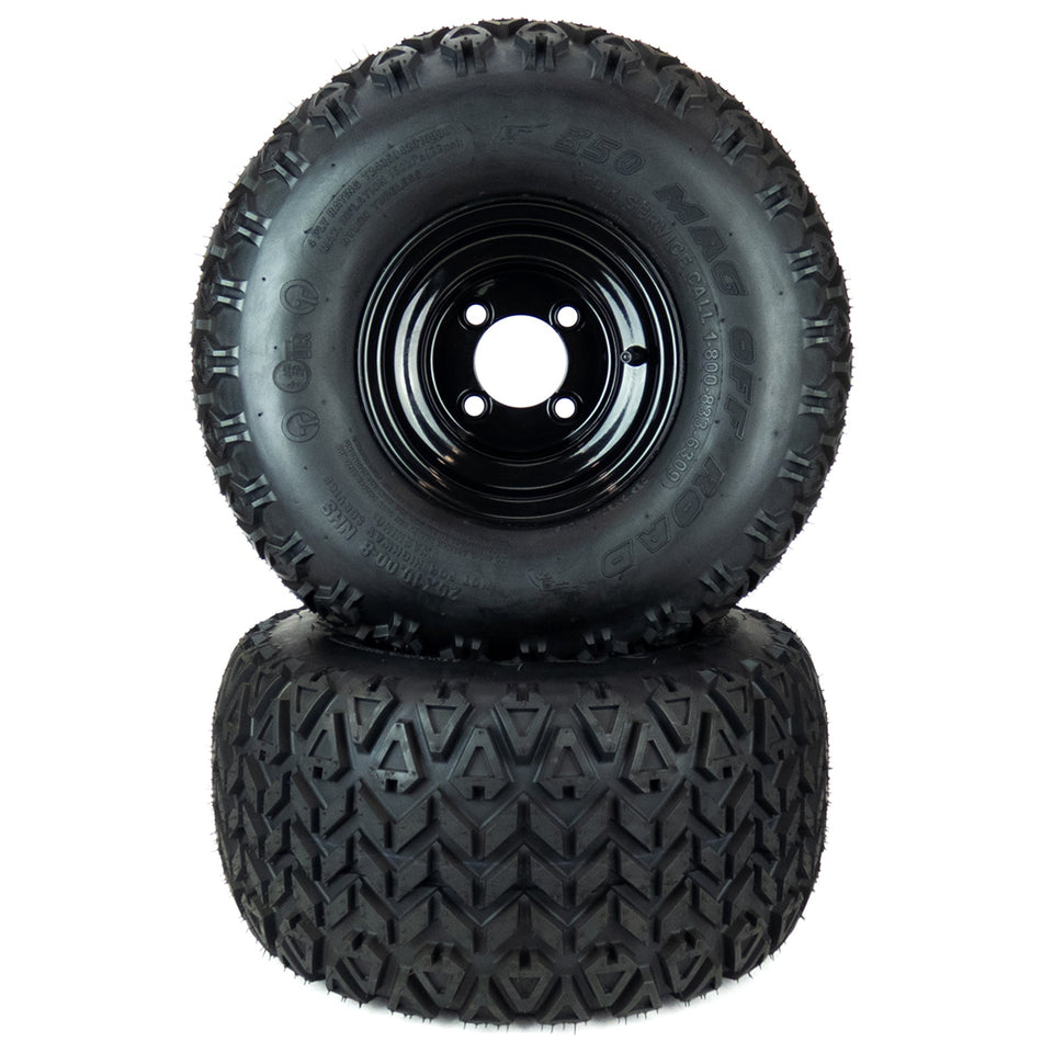 (2) All Terrain Tire Assemblies 20x10.00-8 Fits Gravely Ariens ZT XL 48" 52" 60" ZTX Stealth 52" Ikon Onyx 52" 07101426