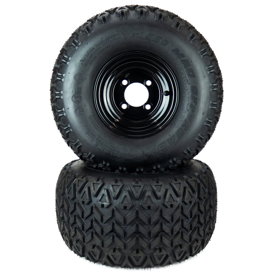 (2) All Terrain Tire Assemblies 20x10.00-8 Fits Gravely Ariens ZT XL 48" 52" 60" ZTX Stealth 52" Ikon Onyx 52" 07101426