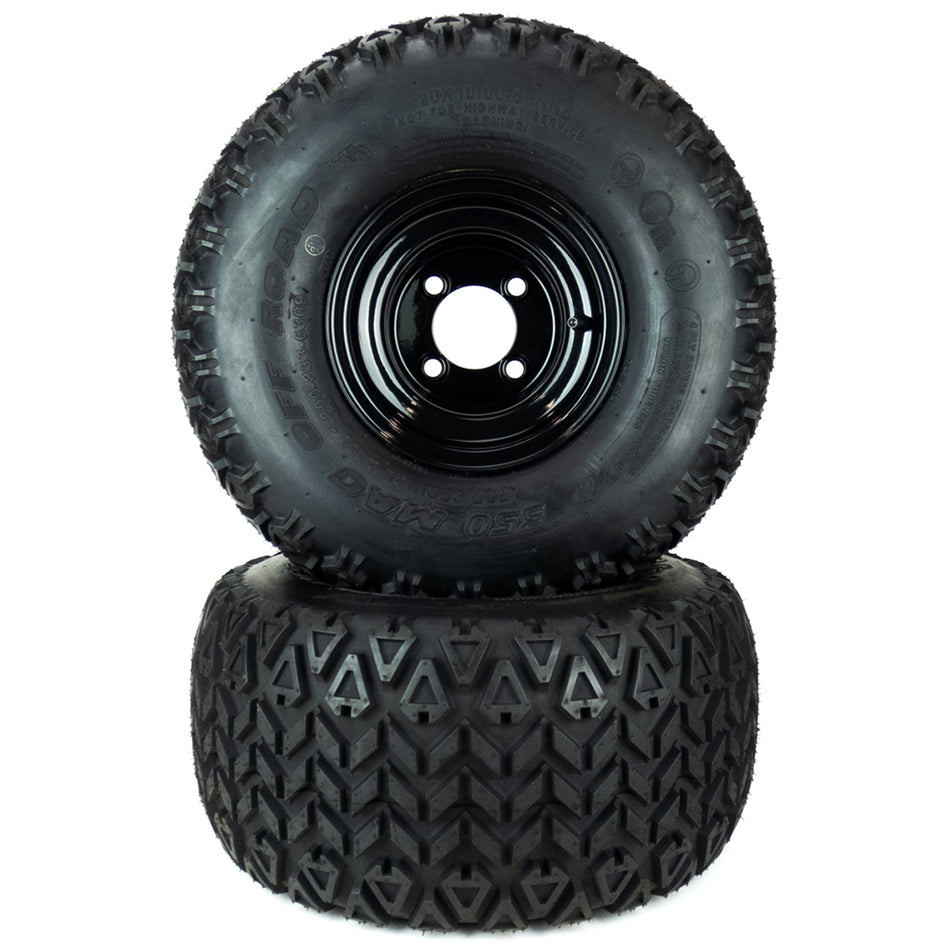 (2) All Terrain Tire Assemblies 20x10.00-8 Fits Gravely Ariens ZTX ZT XL Ikon Onyx 48" 52" 60" 07101429