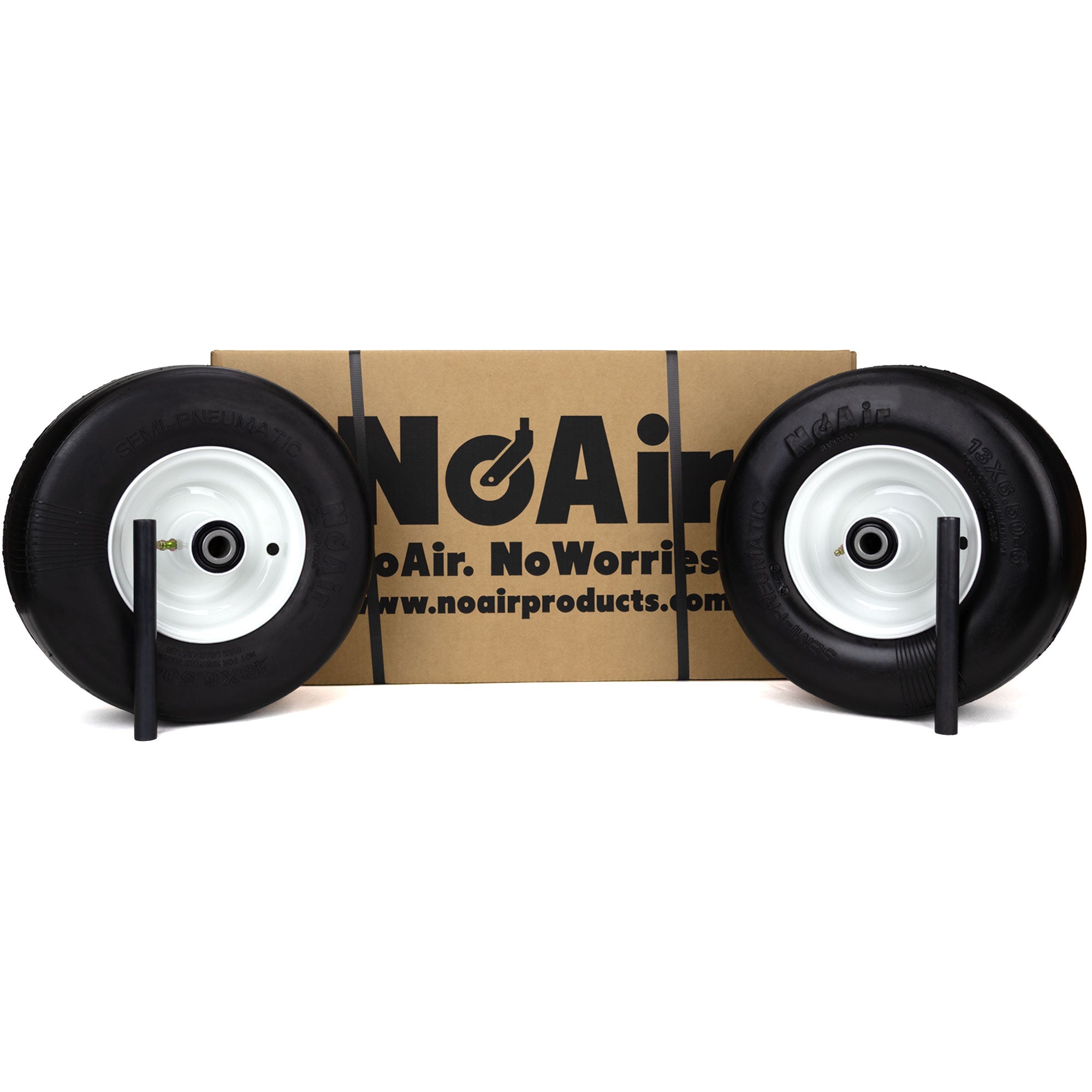NoAir® (2) Flat Free Tire Assemblies 13x6.50-6 Fits Exmark Lazer Z