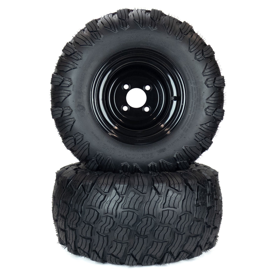 (2) Reaper Turf Tire Assemblies 22x11.00-10 Fits Hustler Raptor XDX 54" 60" 609118