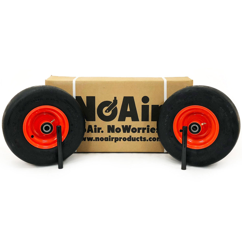NoAir® Kubota Flat Free Wheel Assemblies 13x6.50-6 Orange Fits Z700 Series