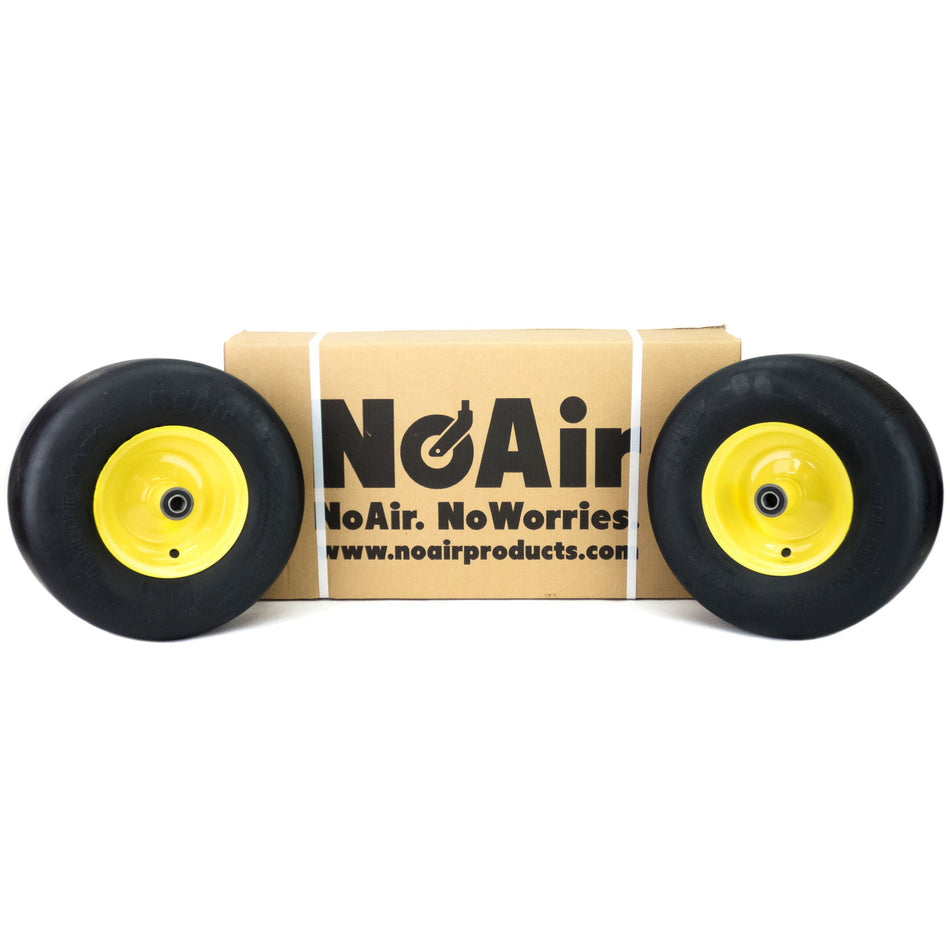 NoAir® (2) Flat Free Wheel Assemblies 13x5.00-6 fits John Deere Replaces AM138762