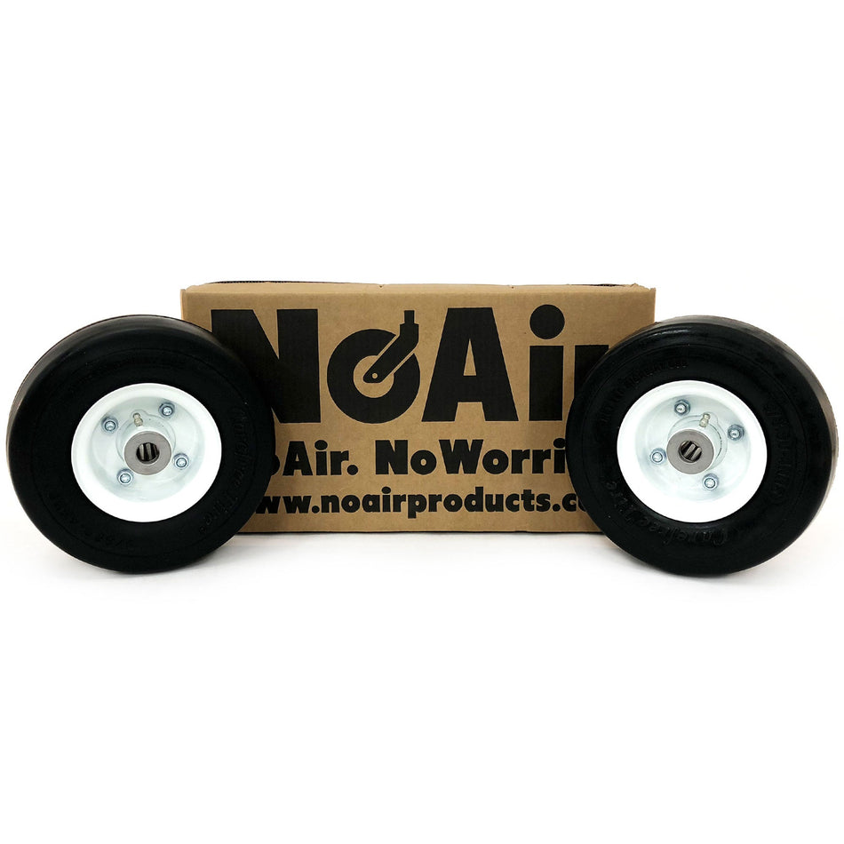 NoAir® (2) Gravely Ariens 9x3.50-4 Flat Free Wheel Assemblies 07130100 045205 58903200