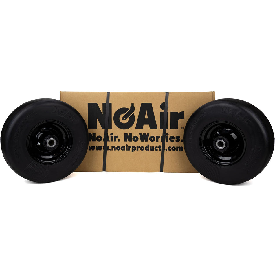 NoAir® (2) Flat Free Tire Assemblies 11x4.00-5 Compatible with Worldlawn Venom 32" 36" 48" Viper XP 42" 46" 462110 463131 5002101