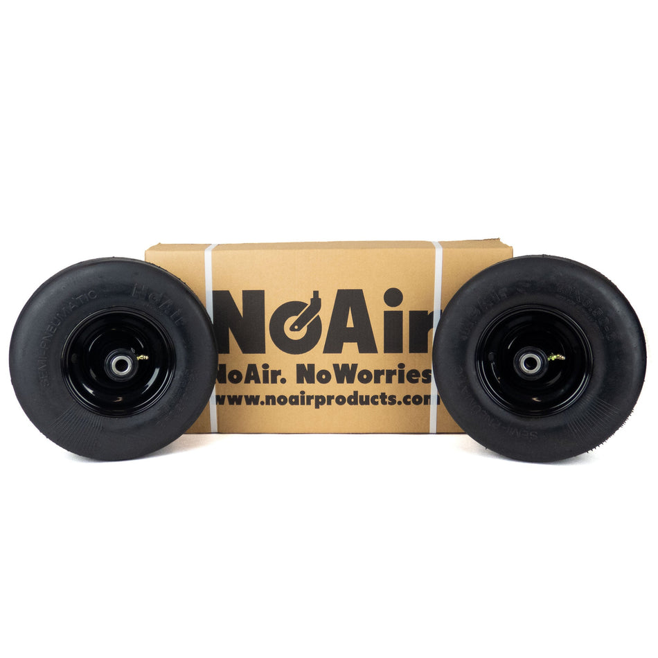 NoAir® (2) Hustler Flat Free Wheel Assemblies 13x6.50-6 fits X One Super Z 607964 789537