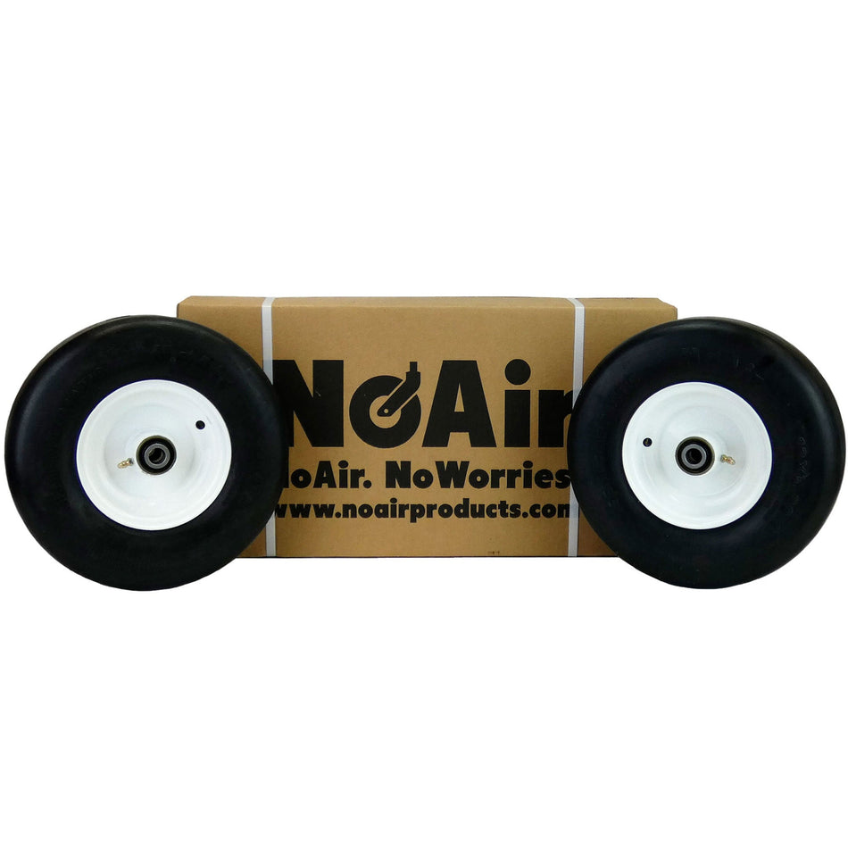 NoAir® (2) Walker Flat Free Tail Wheel Assemblies 13x5.00-6 Fits H, T & D Models - 8035