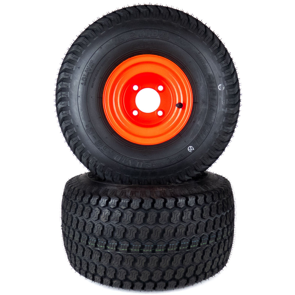 (2) Tire and Wheel Assemblies 20x10.50-8 Rpls 022-6000-00 Fits Bad Boy ZT Elite