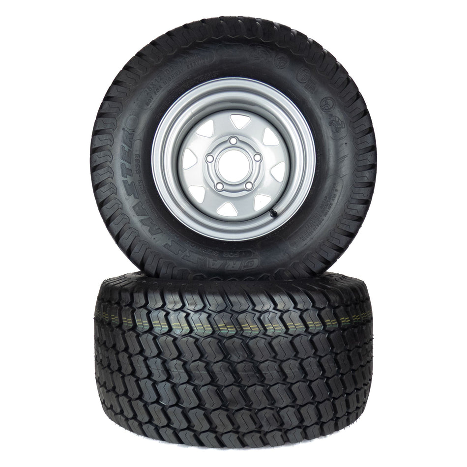(2) Turf Tire Assemblies 26x12.00-12 Fits Hustler Super Z 66" 72" 604455