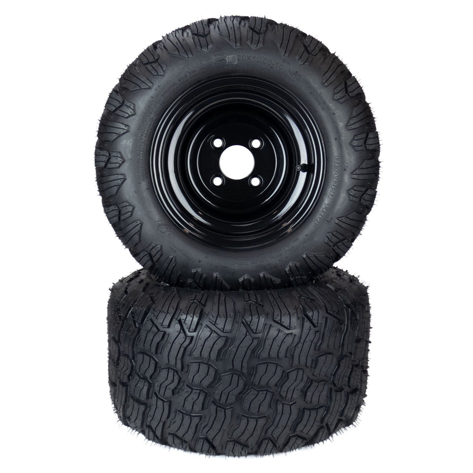 (2) Reaper Turf Tire Assemblies 20x10.00-10 Fits Scag Liberty 42" 48" 52" 61" 485948