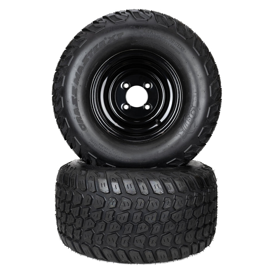 (2) Grassmaster XT Tire Assemblies 22x11.00-10 Fits Bad Boy ZT Elite Models 022-2014-00