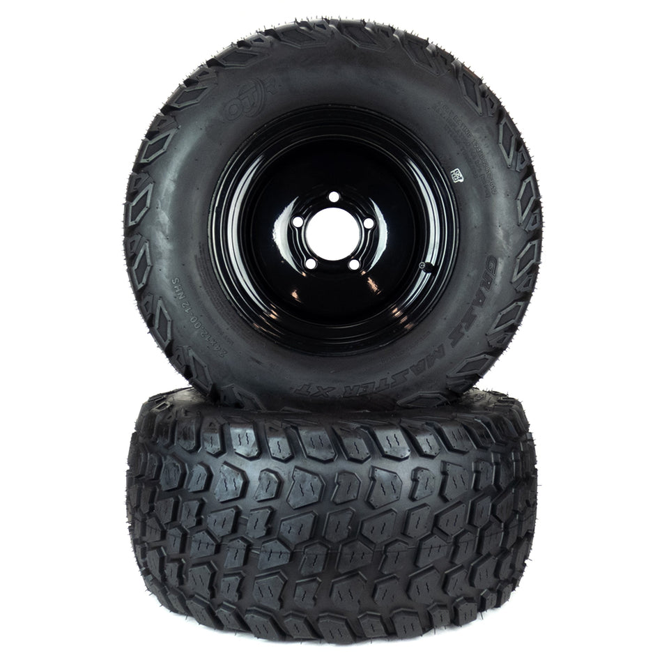 (2) Grassmaster XT Tire Assemblies 24x12.00-12 Fits Hustler X-ONE 60" 72" Super S 60" 607104