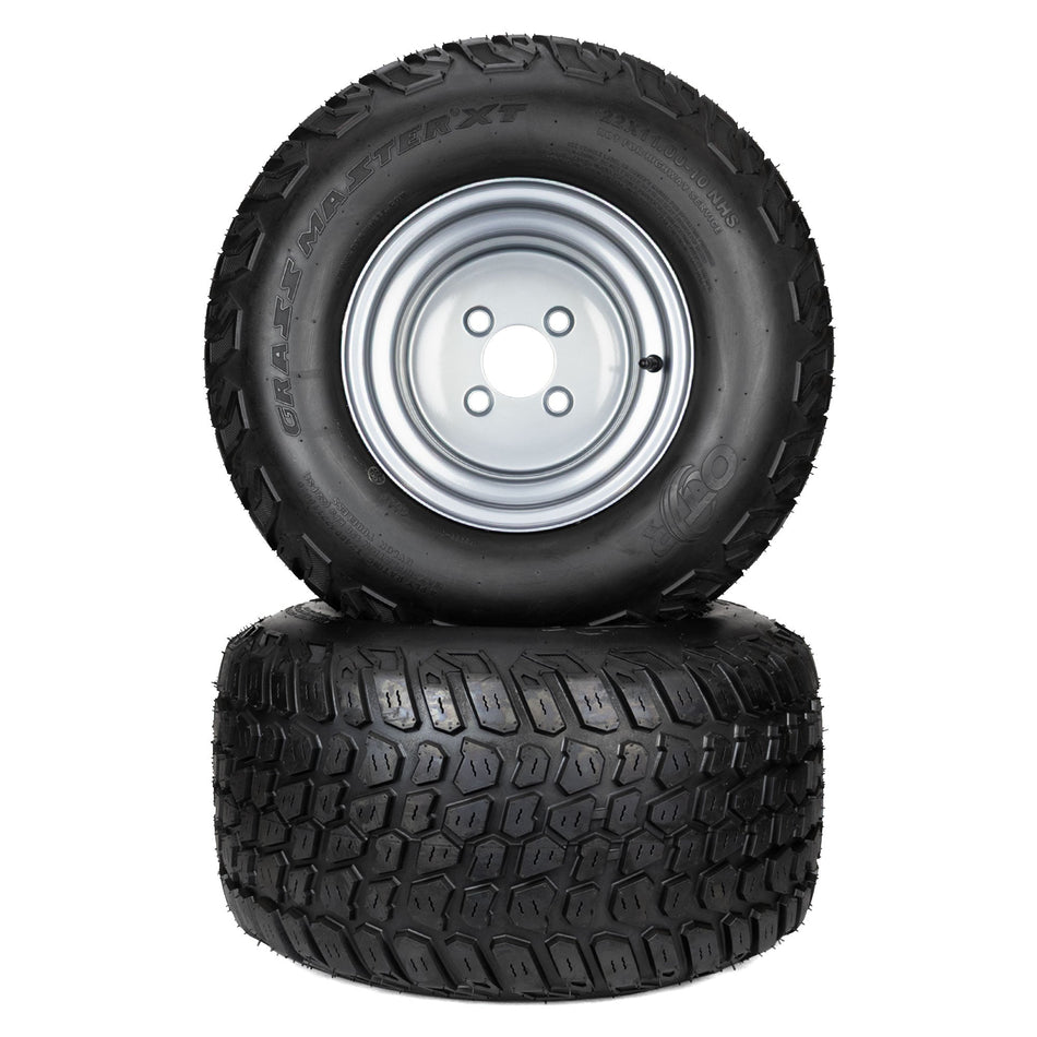 (2) Grassmaster XT Tire Assemblies 22x11.00-10 Fits Hustler FasTrak Raptor SDX 54" 60" 605302