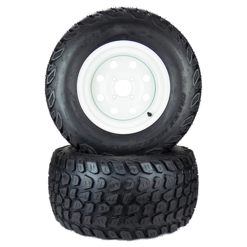 (2) Grassmaster XT Tire Assemblies 24x12.00-12 Fits Exmark Toro Lazer Z 109-8972