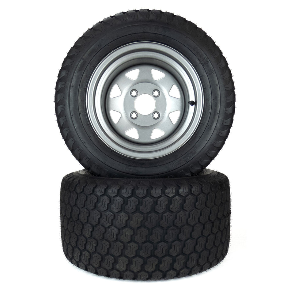 (2) Super Turf Tire Assemblies 22x12.00-12 Fits Gravely Ariens HD Apex 52" 60" 07101227