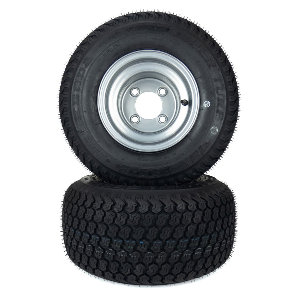(2) Super Turf Tire Assemblies 18x8.50-8 Fits Hustler Raptor 42" 52" 604013