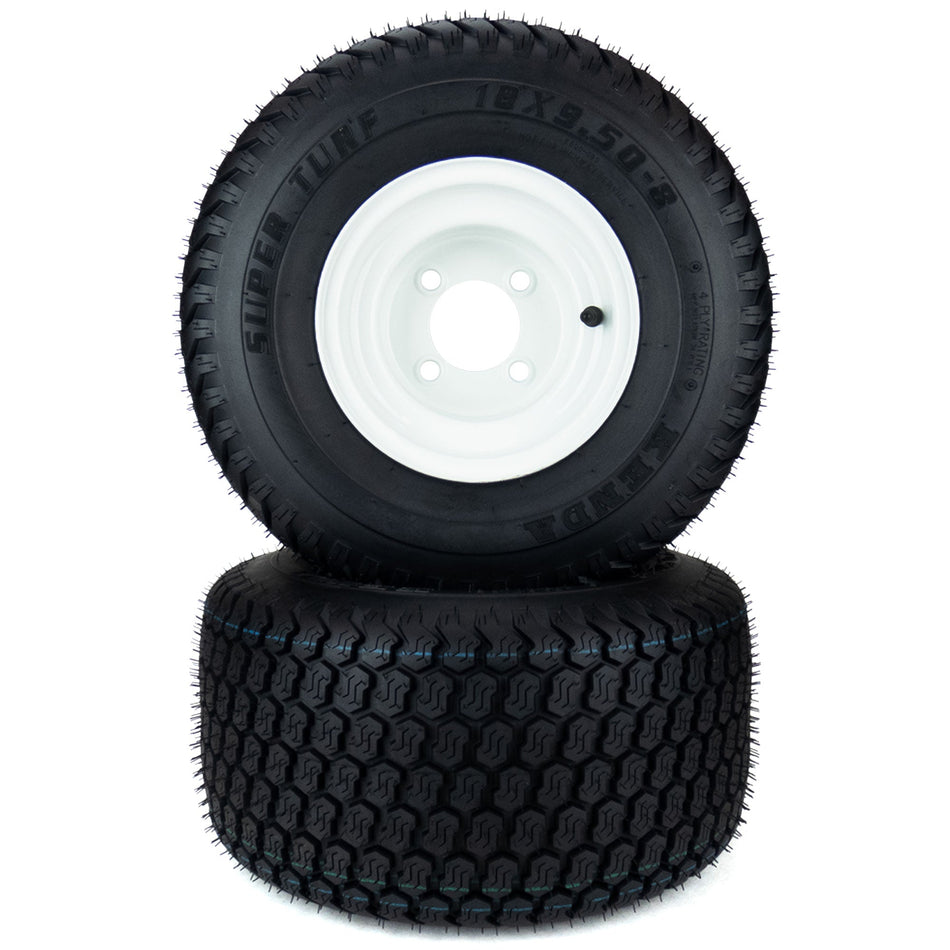 (2) K500 Super Turf Tire Assemblies 18x9.50-8 Fits Toro TimeCutter & eXmark 110-6883
