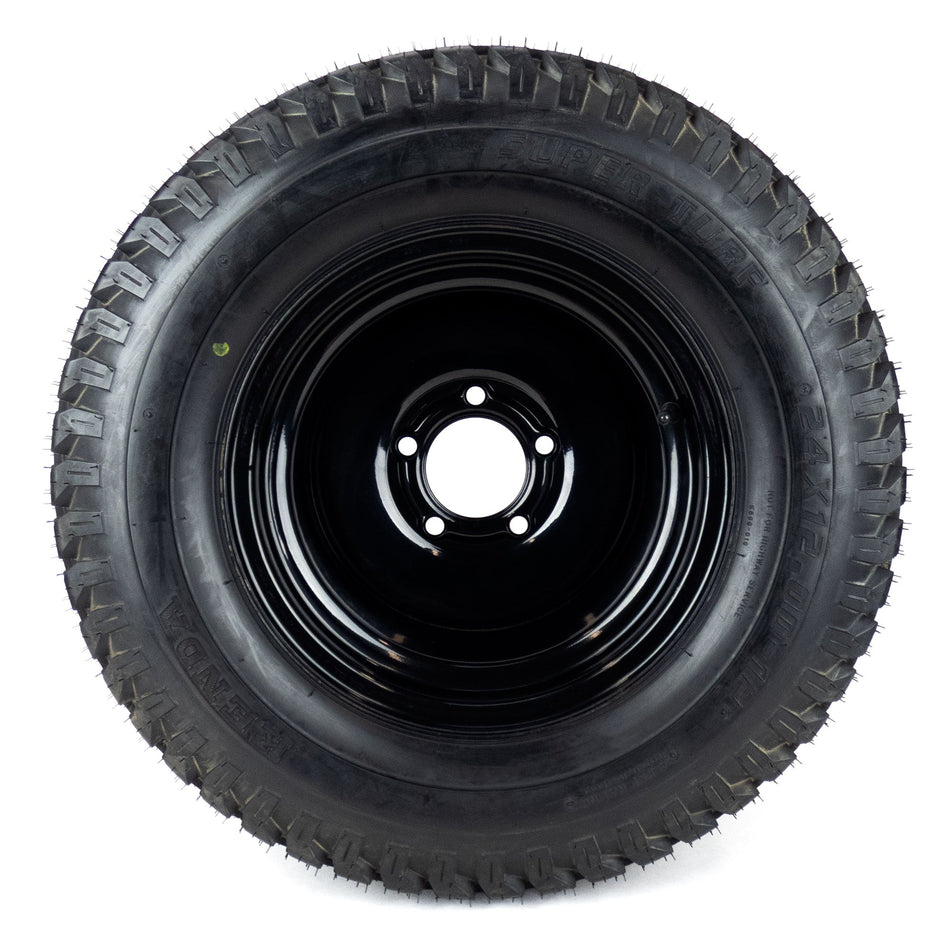 (1) Super Turf Tire Assembly 24x12.00-12 Fits Hustler X-ONE 60" 72" Super S 60" 607104