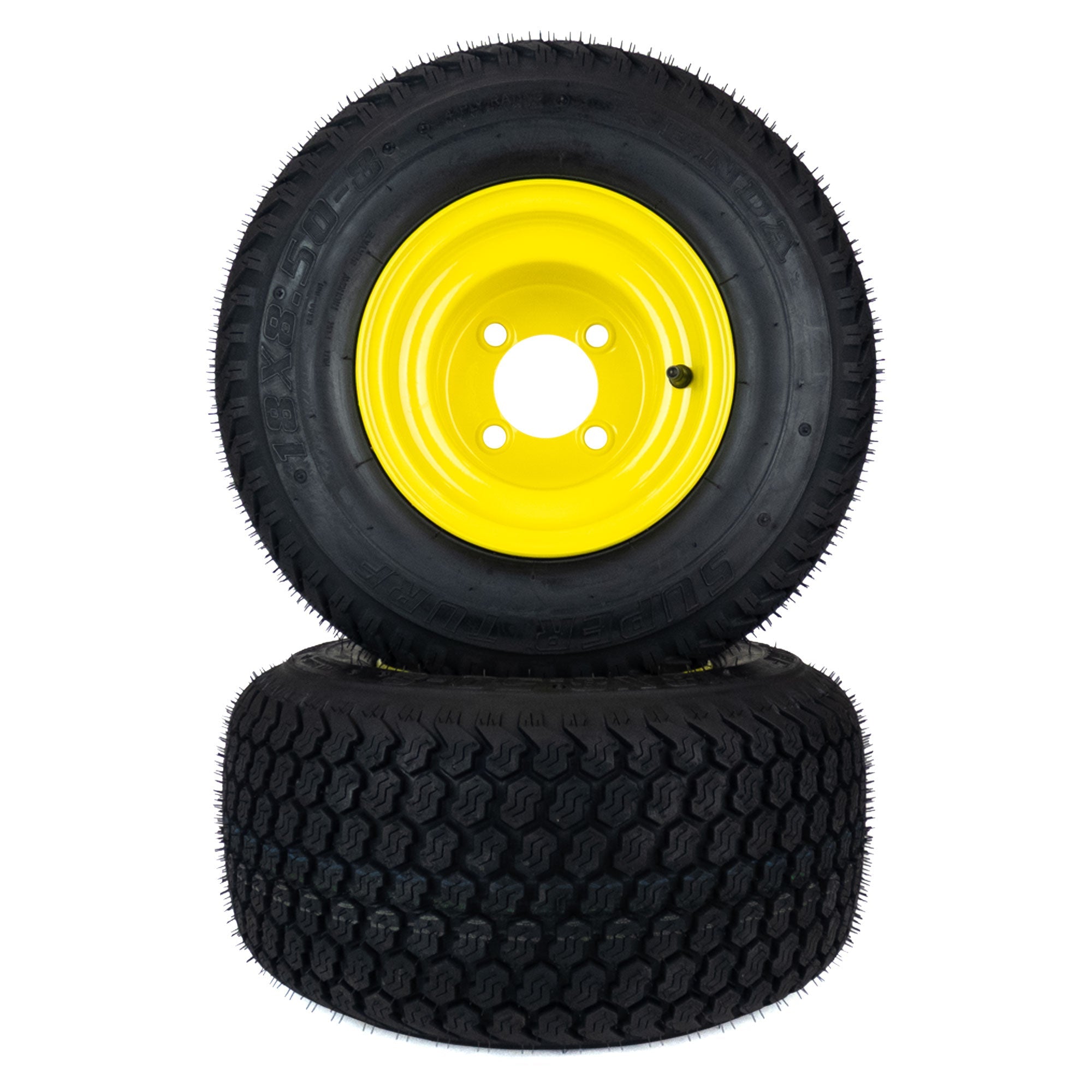 2) Super Turf Tire Assemblies 18x8.50-8 Fits John Deere ZTrak Z225