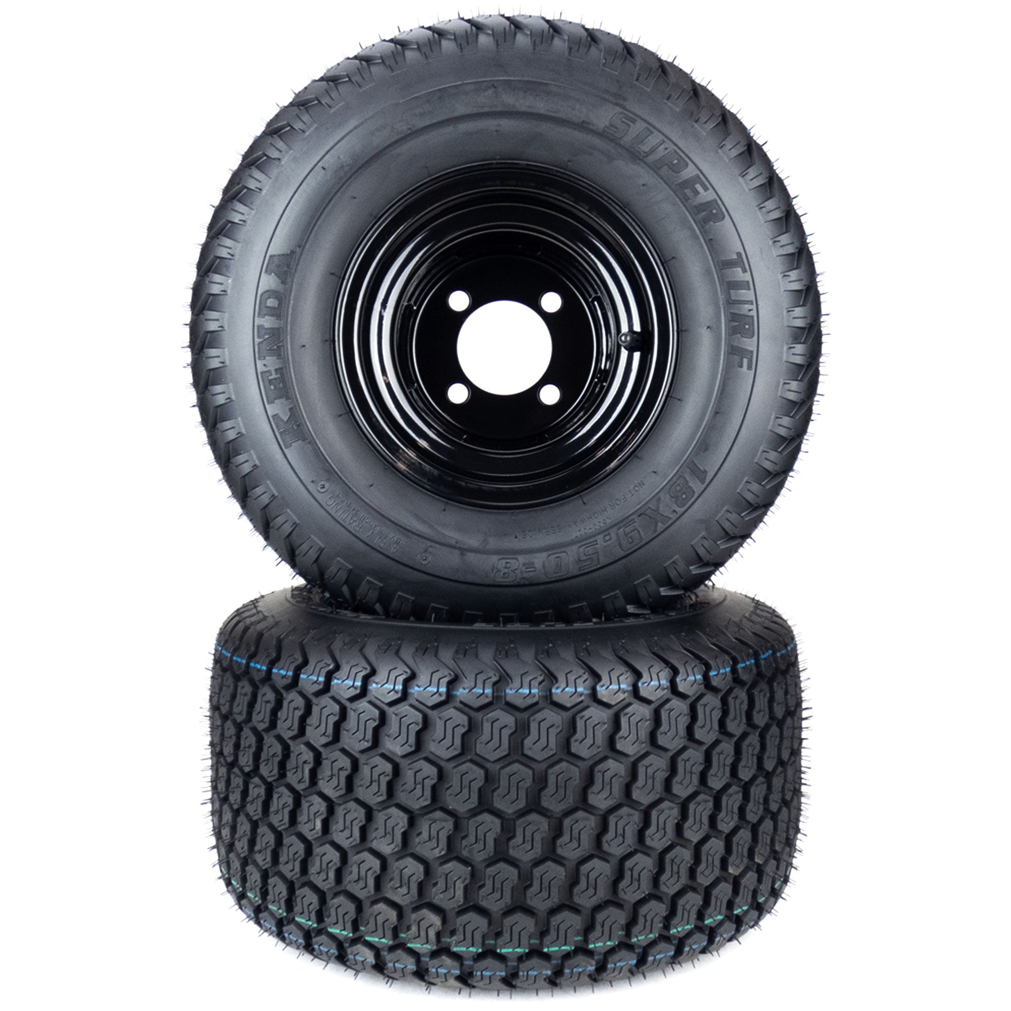 2) Super Turf Tire Assemblies 18x9.50-8 Fits Bad Boy MZ Magnum 48