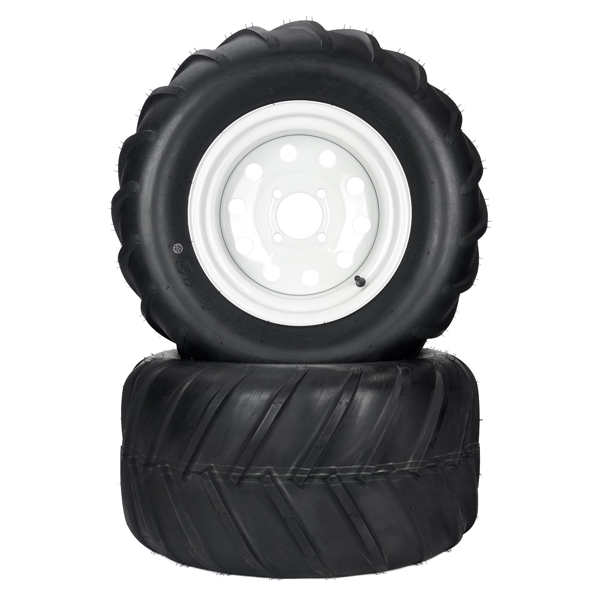 2) Aggressive Tire Assemblies 24x12.00-12 Fits Exmark Toro Lazer Z