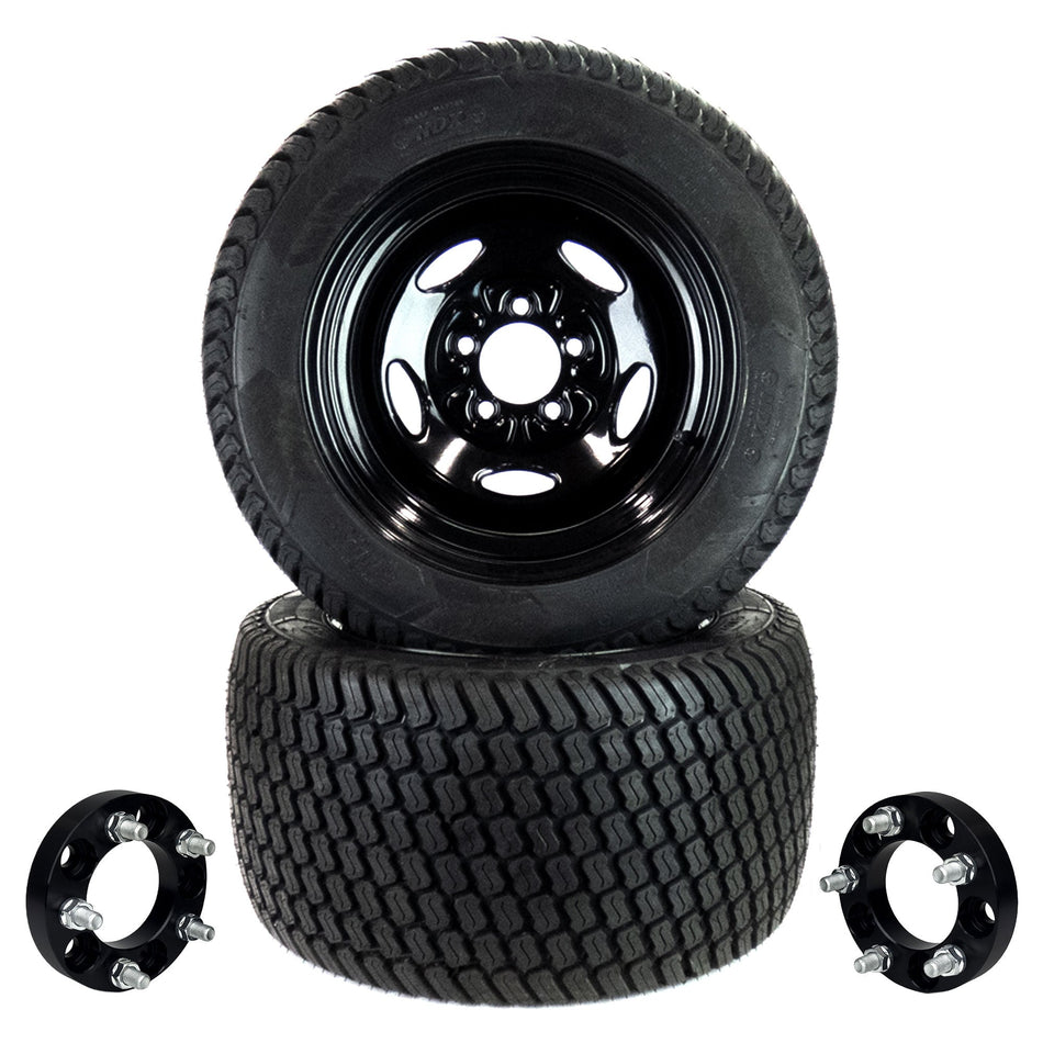 (2) Flat Free Rear Turf Tire Assemblies 24x12.00-12 Compatible With Scag Cheetah II 61" 72" 484024, 484023