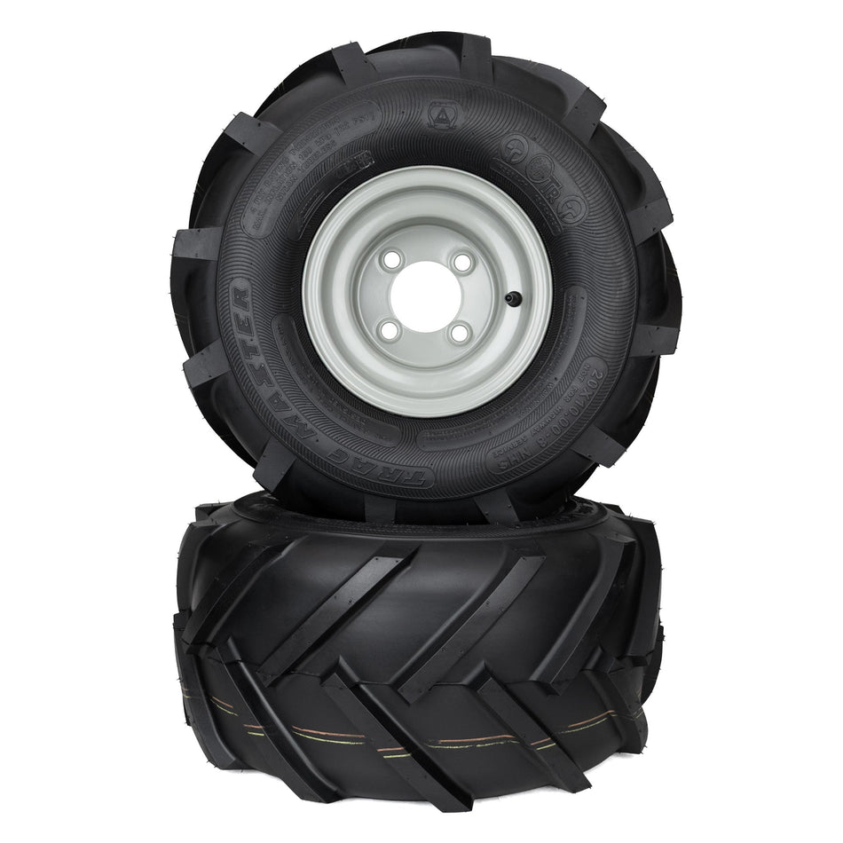 (2) Aggressive Tire Assemblies 20x10.00-8 Fits Gravely Ariens ZT XL Zoom 48" 54" 07100513